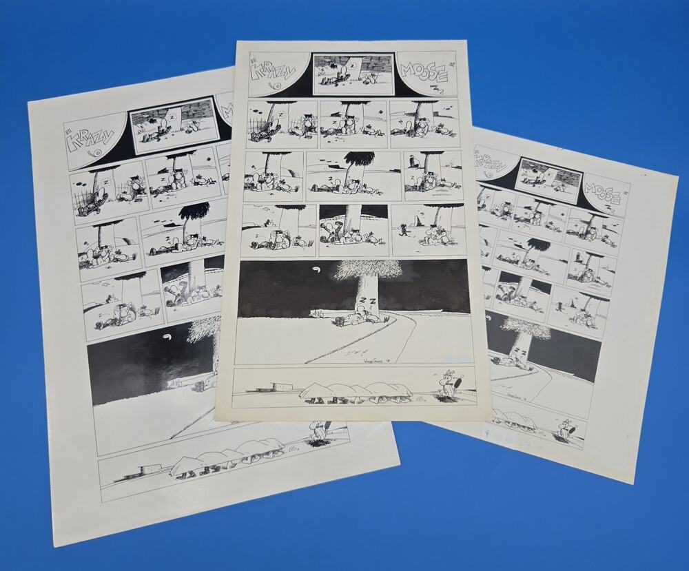 Bob Foster Original Comic Art Myron Moose Funnies #1 Page 4 + Copies